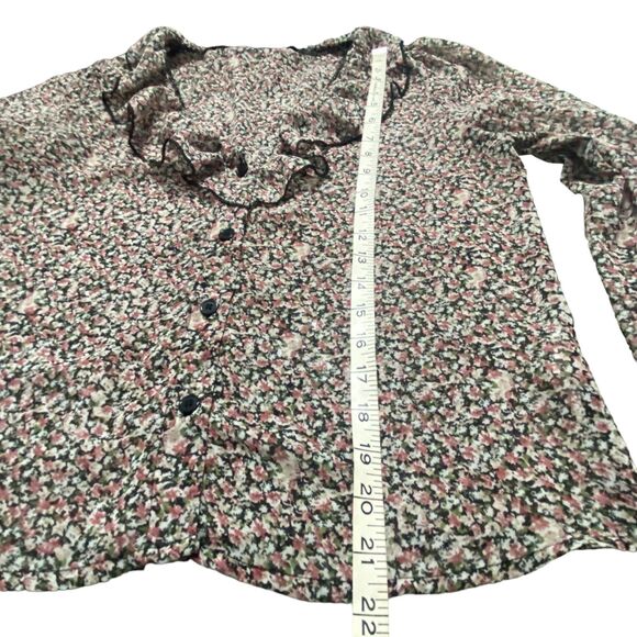 Nasty Gal Women Floral Button Down Sheer Blouse Top Long sleeve Shirt Size 6 - Picture 10 of 10